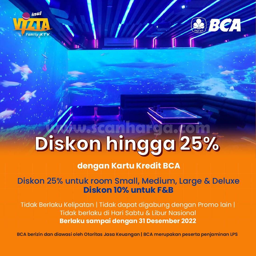 Promo Inul Vizta Diskon 25% Room Karaoke + 10% F&B dengan Kartu Kredit BCA